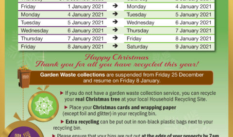 image of the Christmas Recycling and Rubbing collections 2020-21